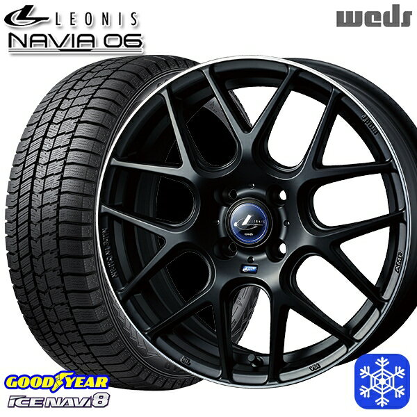 スタッドレスタイヤホイール4本セット 165/55R15 N-BOX タント 2023〜2024年製 グッドイヤー アイスナビ8 Weds ウェッズ レオニス ナヴィア06 MBP 15インチ 4.5J 4H100
