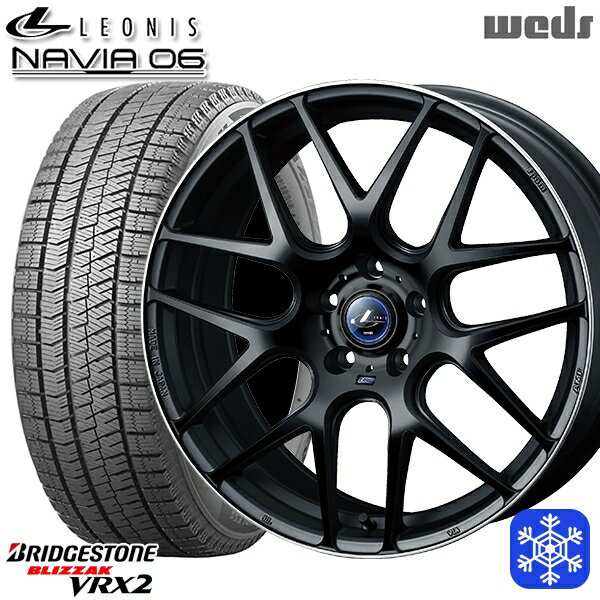 【取付対象】215/50R17 エクシーガ レガシィB4 2022〜2023年製 ブリヂストン ブリザック VRX2 Weds ウェッズ レオニス ナヴィア06 MBP 17インチ 7.0J 5穴 100 スタッドレスタイヤホイール4本セット 送料無料