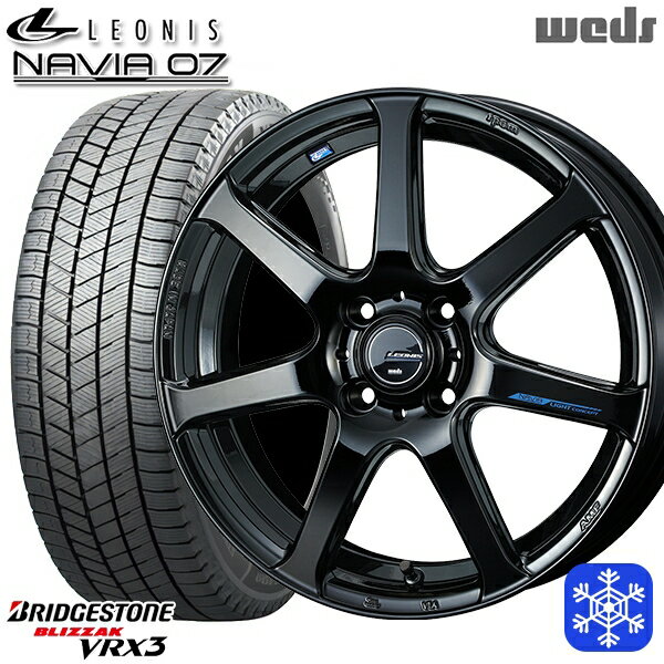 スタッドレスタイヤホイール4本セット 185/55R16 フィットシャトル 2023〜2024年製 ブリヂストン ブリザック VRX3 Weds ウェッズ レオニス ナヴィア07 PBK 16インチ 6.0J 4H100