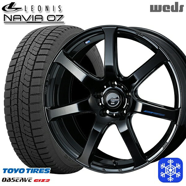 スタッドレスタイヤホイール4本セット 215/50R17 マツダ3 セレナ 2022〜2023年製 トーヨー オブザーブ ギズ2 Weds ウェッズ レオニス ナヴィア07 PBK 17インチ 7.0J 5H114.3