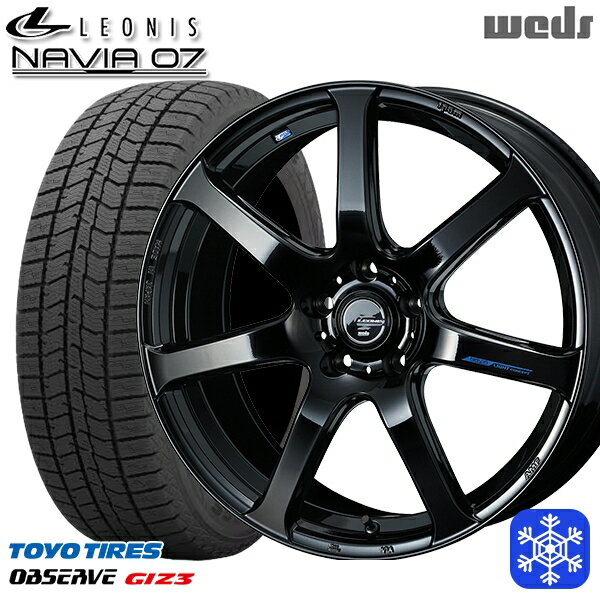 スタッドレスタイヤホイール4本セット 215/50R17 マツダ3 セレナ 2024年製 トーヨー オブザーブ ギズ3 Weds ウェッズ レオニス ナヴィア07 PBK 17インチ 7.0J 5H114.3