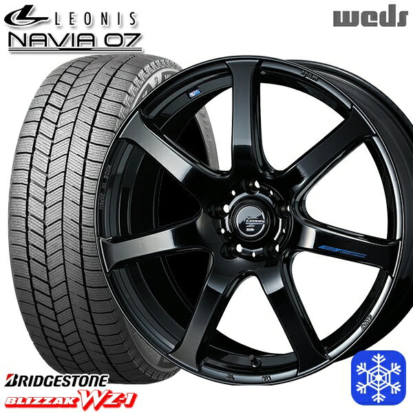 【10/25限定】ポイント10倍！ 225/60R18 RAV4 NX 2025年製 ブリヂストン ブリザック WZ1 Weds ウェッズ レオニス ナヴィア07 PBK 18インチ 7.0J 5H114.3 スタッドレスタイヤホイール4本セット