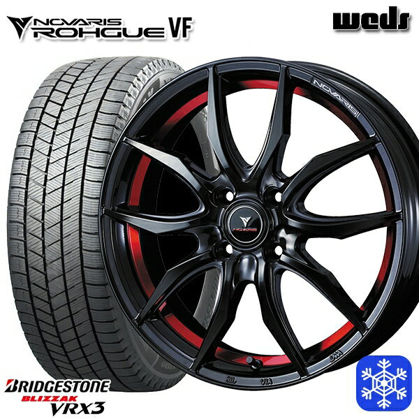 【取付対象】175/65R15 アクア フィット 2022～2023年製 ブリヂストン ブリザック VRX3 Weds ウェッズ ノヴァリス ローグ VF 15インチ 5.5J 4H100 スタッドレスタイヤホイール4本セット