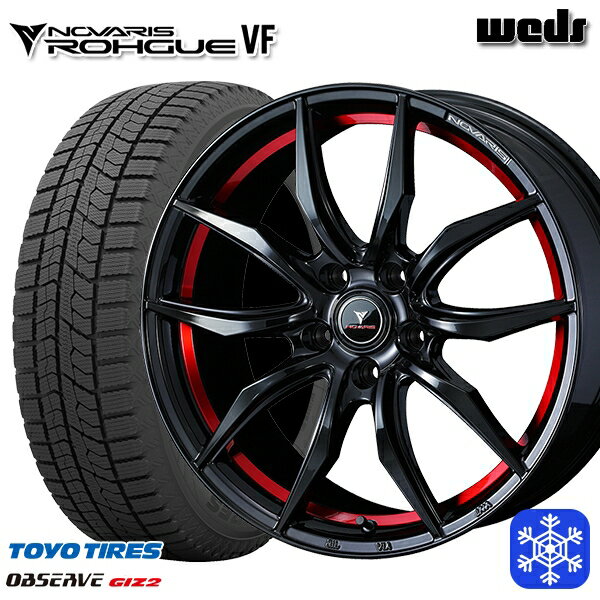 スタッドレスタイヤホイール4本セット 215/55R17 カムリ ヴェゼル 2023〜2024年製 トーヨー オブザーブ ギズ2 Weds ウェッズ ノヴァリス ローグ VF 17インチ 7.0J 5H114.3