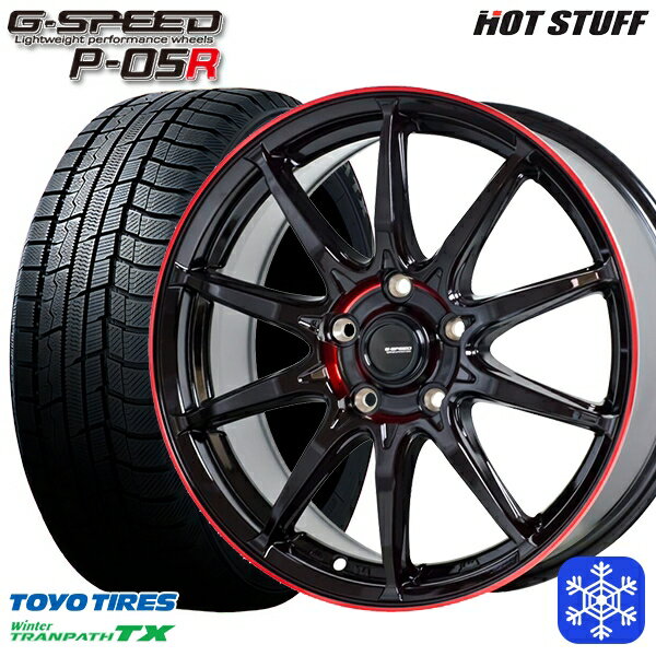 スタッドレス早割対象★215/60R16 ヤリスクロス ヴェゼル 2023〜2024年製 トーヨー ウィンタートランパス TX HotStuff ジースピード P-05R BK/RED 16インチ 6.5J 5H114.3