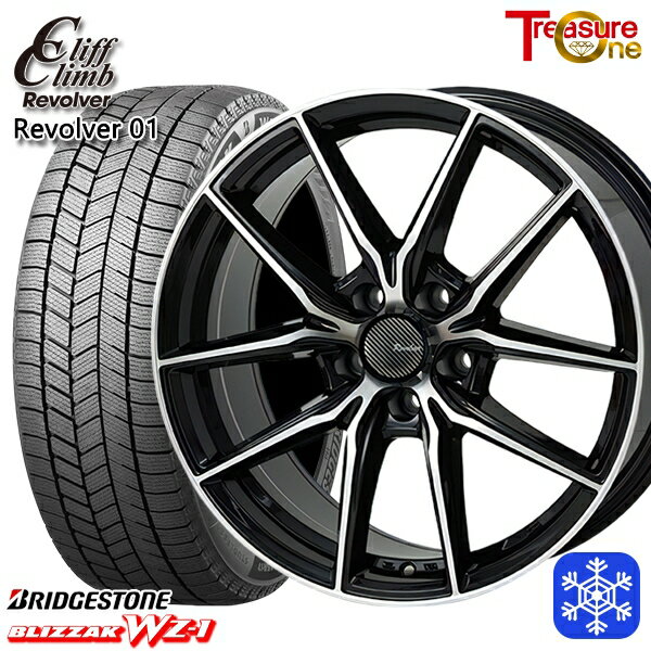 スタッドレスタイヤホイール4本セット 215/45R18 キックス マツダ3 2025年製 ブリヂストン ブリザック WZ1 トレジャーワン クリフクライム リボルバー01 BP 18インチ 7.0J 5H114.3