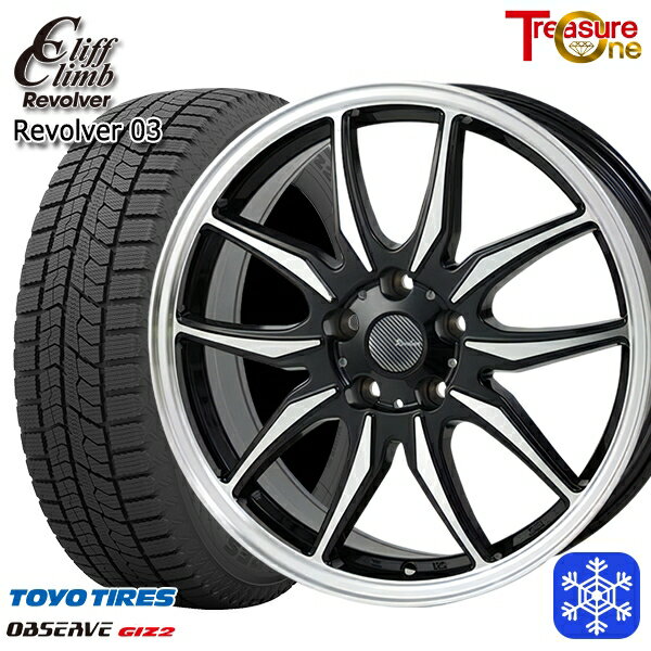 スタッドレスタイヤホイール4本セット 215/45R18 キックス マツダ3 2025年製 トーヨー オブザーブ ギズ2 トレジャーワン クリフクライム リボルバー03 BP 18インチ 7.0J 5H114.3