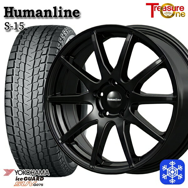 スタッドレスタイヤホイール4本セット 215/70R16 100Q デリカD5 2022〜2023年製 ヨコハマ アイスガードSUV G075 トレジャーワン ヒューマンライン S15 BK 16インチ 6.5J 5H114.3 114.3