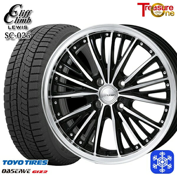 スタッドレスタイヤホイール4本セット 165/55R14 モコ ルークス 2022〜2023年製 トーヨー オブザーブ ギズ2 トレジャーワン クリフクライムルイス SC025 14インチ 4.5J 4H100
