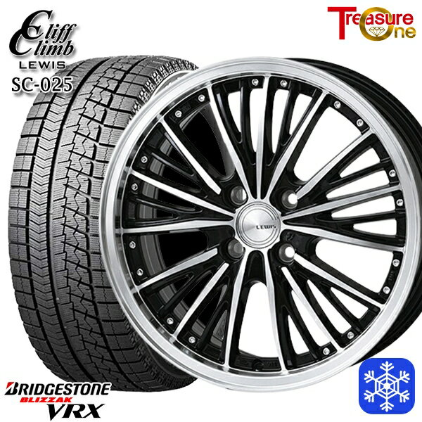 数量限定クーポン発行中！送料無料 2019〜2021年製 195/55R16インチ フィールダー ブリヂストン ブリザック VRX クリフクライム ルイス SC025 6.0JX16 4穴 100 新品スタッドレスタイヤ ホイール4本セット