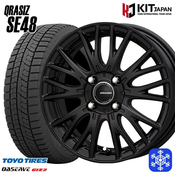スタッドレスタイヤホイール4本セット 165/55R14 モコ ルークス 2022〜2023年製 トーヨー オブザーブ ギズ2 KOSEI クレイシズ SE48 ブラック 14インチ 4.5J 4H100