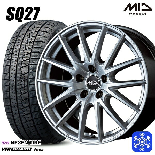 【取付対象】215/60R16 ヤリスクロス ヴェゼル 2023年製 ネクセン WINGUARD ice2 MID シュナイダー SQ27 シルバー 16インチ 6.5J 5穴 114.3 スタッドレスタイヤホイール4本セット 送料無料