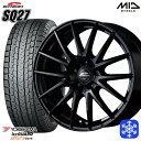 【取付対象】225/70R16 デリカD5 2022〜2023年製 ヨコハマ アイスガードSUV G075 MID シュナイダー SQ27 ブラック 16インチ 6.5J 5穴 114.3 スタッドレスタイヤホイール4本セット 送料無料