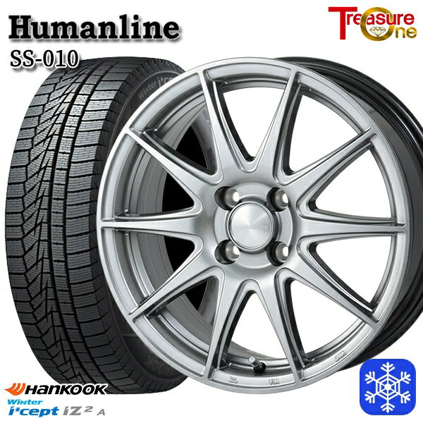 スタッドレスタイヤホイール4本セット 155/65R13 モコ ルークス 2022年製 HANKOOK ハンコック W626 トレジャーワン ヒューマンライン SS010 ダークグレー 13インチ 4.0J 4H100