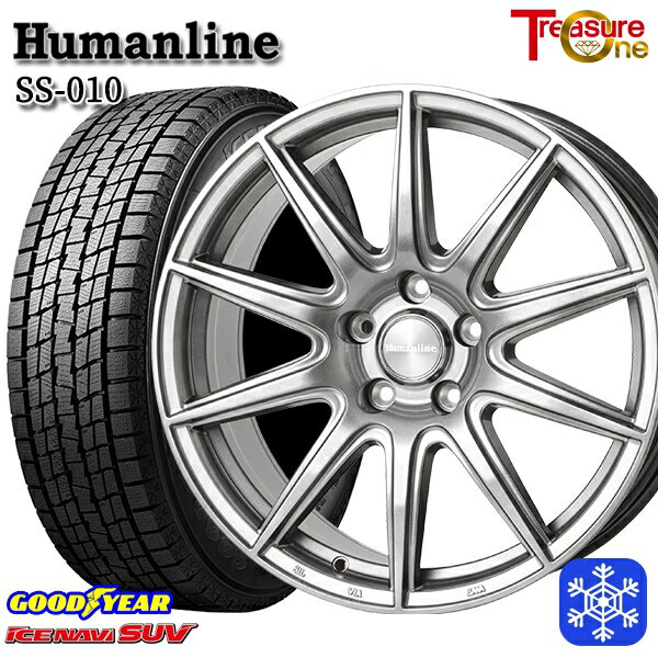 スタッドレスタイヤホイール4本セット 235/60R18 レクサスRX 2022〜2023年製 グッドイヤー アイスナビSUV トレジャーワン ヒューマンライン SS010 ダークグレー 18インチ 7.0J 5H114.3