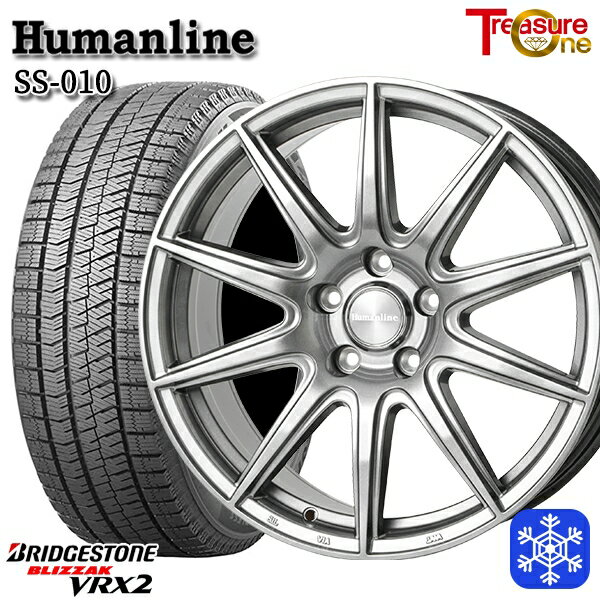 スタッドレスタイヤホイール4本セット 235/50R18 アルファード ヴァルファイア 2023〜2024年製 ブリヂストン ブリザック VRX2 トレジャーワン ヒューマンライン SS010 ダークグレー 18インチ 7.0J 5H114.3
