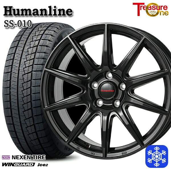 スタッドレスタイヤホイール4本セット 215/60R16 フォレスター レガシィ 2025年製 ネクセン ウィンガードアイス2 トレジャーワン ヒューマンライン SS010 BK 16インチ 6.5J 5H100
