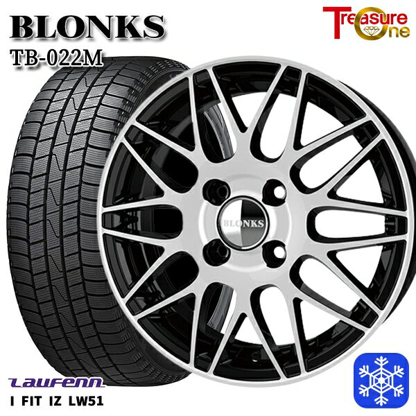 スタッドレスタイヤホイール4本セット 165/70R14 デミオ アクア スペイド 2021〜2022年製 ラウフェン I FIT IZ LW51 トレジャーワン ブロンクス TB022M ブラックポリッシュ 14インチ 5.5J 4H100