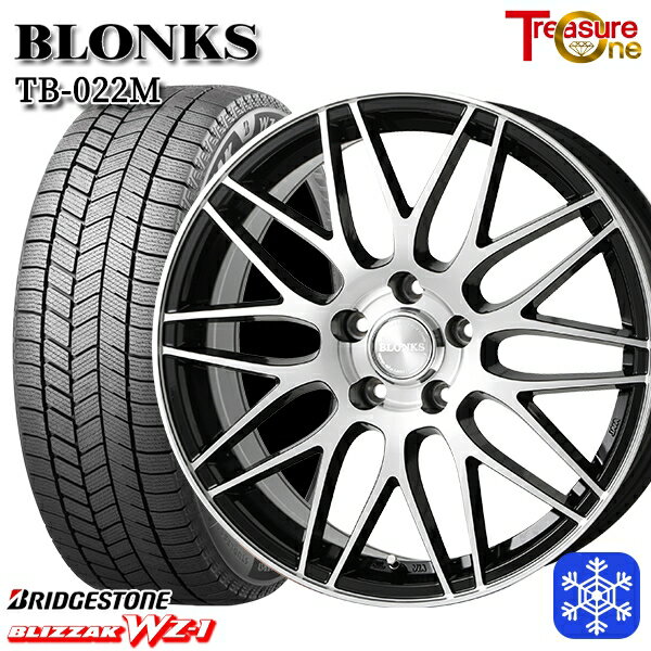 スタッドレスタイヤホイール4本セット 215/45R18 キックス マツダ3 2025年製 ブリヂストン ブリザック WZ1 トレジャーワン ブロンクス TB022M BP 18インチ 7.5J 5H114.3