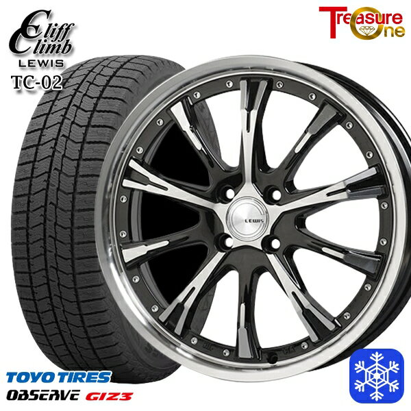 スタッドレスタイヤホイール4本セット 165/55R15 N-BOX タント 2024年製 トーヨー オブザーブ ギズ3 トレジャーワン クリフクライムルイス TC02 15インチ 4.5J 4H100