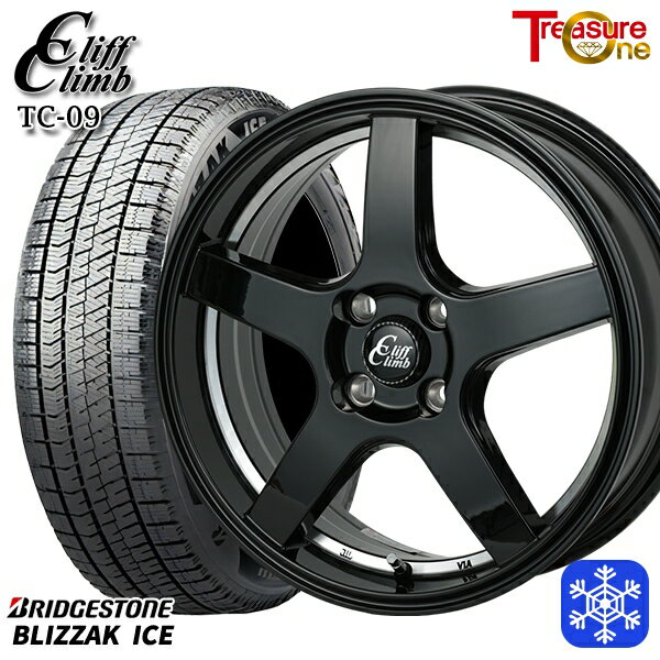 スタッドレスタイヤホイール4本セット 195/55R16 カローラ フィット 2021〜2022年製 ブリヂストン ブリザックアイス トレジャーワン クリフクライム TC09 BK 16インチ 6.0J 4H100