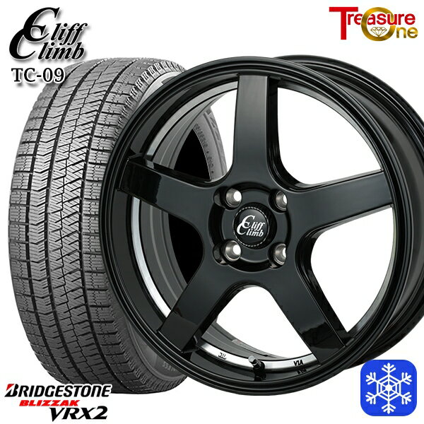 スタッドレスタイヤホイール4本セット 165/55R14 モコ ルークス 数量限定 2021〜2022年製 ブリヂストン ブリザック VRX2 トレジャーワン クリフクライム TC09 BK 14インチ 4.5J 4H100