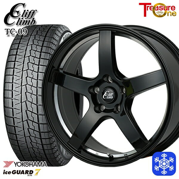 スタッドレスタイヤホイール4本セット 215/45R18 キックス マツダ3 2022〜2023年製 ヨコハマ アイスガード IG70 トレジャーワン クリフクライム TC09 BK 18インチ 7.0J 5H114.3
