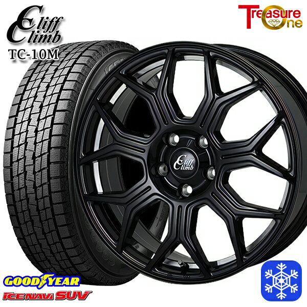 スタッドレスタイヤホイール4本セット 235/60R18 レクサスRX 2022〜2023年製 グッドイヤー アイスナビSUV トレジャーワン クリフクライム TC10M BK 18インチ 7.0J 5H114.3