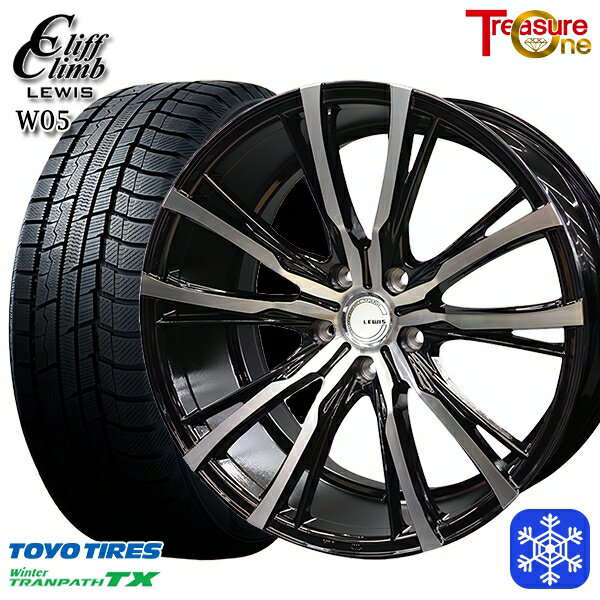 スタッドレス早割対象★225/55R19 ハリアー CX5 CX8 2024〜2025年製 トーヨー ウィンタートランパス TX トレジャーワン ルイス W05 ブラックポリッシュ 19インチ 7.5J 5H114.3
