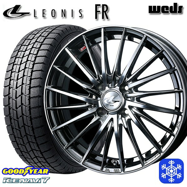 【取付対象】195/45R17 アクア ヴィッツ 2023〜2024年製 グッドイヤー アイスナビ7 Weds ウェッズ レオニス FR BMCMC 17インチ 6.5J 4H100 スタッドレスタイヤホイール4本セット