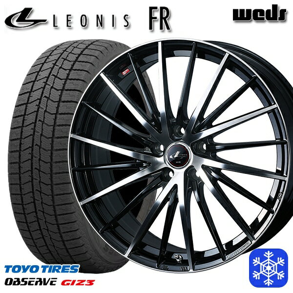 【取付対象】215/50R17 マツダ3 セレナ 2024年製 トーヨー オブザーブ ギズ3 Weds ウェッズ レオニス FR PBMC 17インチ 7.0J 5H114.3 スタッドレスタイヤホイール4本セット
