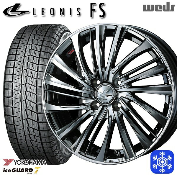 スタッドレスタイヤホイール4本セット 205/45R17 アクア デミオ 2023〜2024年製 ヨコハマ アイスガード IG70 Weds ウェッズ レオニス FS BMCMC 17インチ 6.5J 4H100