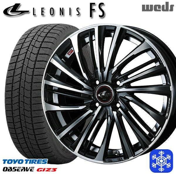 スタッドレスタイヤホイール4本セット 165/55R14 モコ ルークス 2024年製 トーヨー オブザーブ ギズ3 Weds ウェッズ レオニス FS PBMC 14インチ 4.5J 4H100