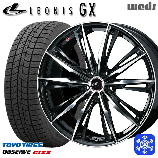 スタッドレスタイヤホイール4本セット 225/45R18 クラウン レヴォーグ 2024年製 トーヨー オブザーブ ギズ3 Weds ウェッズ レオニス GX PBMC 18インチ7.0J 5H114.3