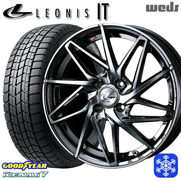 スタッドレスタイヤホイール4本セット 155/65R14 N-BOX タント 2022〜2023年製 グッドイヤー アイスナビ7 Weds ウェッズ レオニス IT BMCMC 14インチ 4.5J 4H100