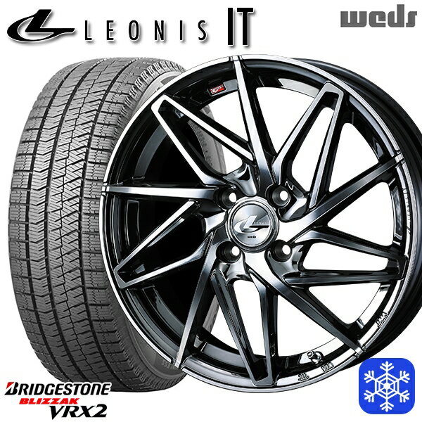 スタッドレスタイヤホイール4本セット 155/65R14 N-BOX タント 2023〜2024年製 ブリヂストン ブリザック VRX2 Weds ウェッズ レオニス IT BMCMC 14インチ 4.5J 4H100