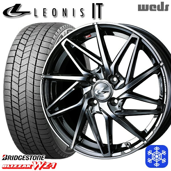 スタッドレスタイヤホイール4本セット 155/65R14 N-BOX タント 2025年製 ブリヂストン ブリザック WZ1 Weds ウェッズ レオニス IT BMCMC 14インチ 4.5J 4H100