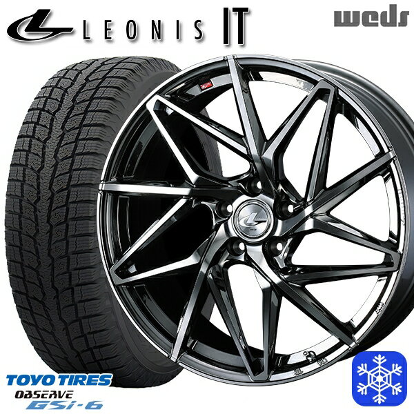 スタッドレスタイヤホイール4本セット 225/55R18 デリカD5 エクストレイル 2022〜2023年製 トーヨー オブザーブ GSi-6 Weds ウェッズ レオニス IT BMCMC 18インチ 7.0J 5H114.3
