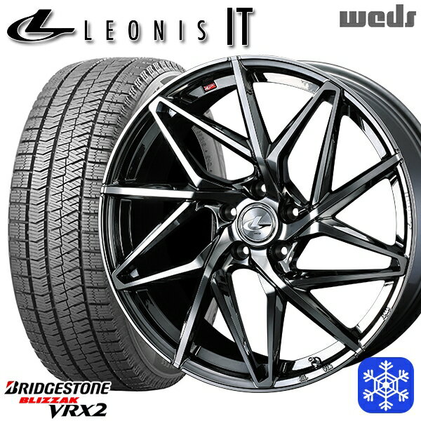スタッドレスタイヤホイール4本セット 215/55R17 カムリ ヴェゼル 2023〜2024年製 ブリヂストン ブリザック VRX2 Weds ウェッズ レオニス IT BMCMC 17インチ 7.0J 5H114.3