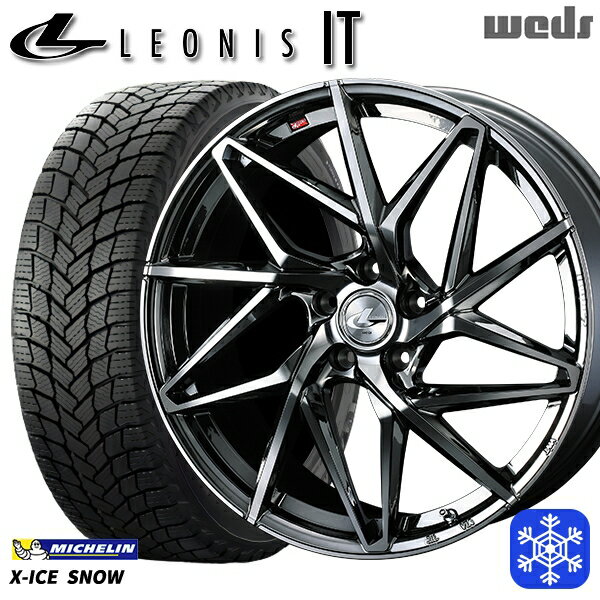 スタッドレスタイヤホイール4本セット 215/45R17 プリウス レガシィ 2024〜2025年製 ミシュラン エックスアイススノー Weds ウェッズ レオニス IT BMCMC 17インチ 7.0J 5H100