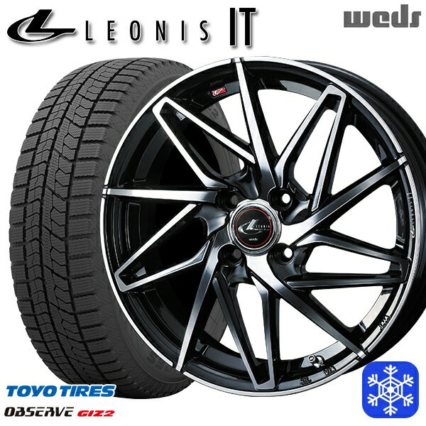 スタッドレスタイヤホイール4本セット 155/65R14 75Q 2023〜2024年製 トーヨー オブザーブ ギズ2 Weds ウェッズ レオニス IT PBMC 14インチ 4.5J 4H100