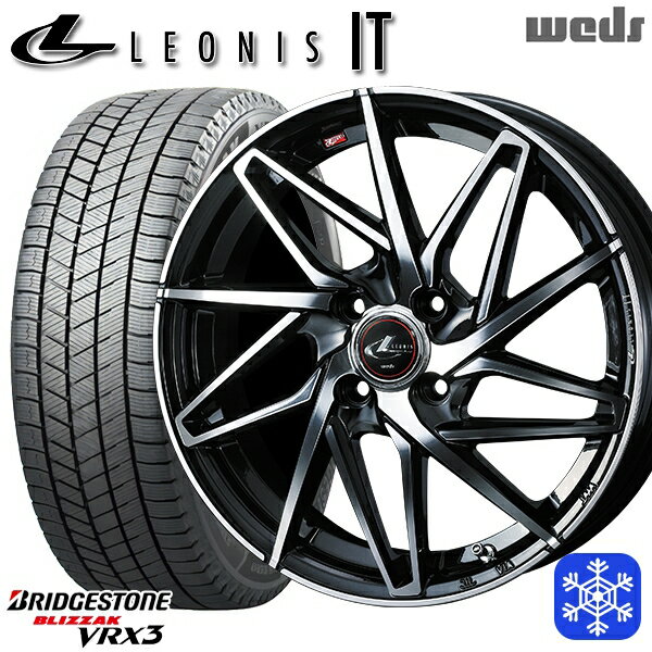 スタッドレスタイヤホイール4本セット 165/55R14 モコ ルークス 2023〜2024年製 ブリヂストン ブリザック VRX3 Weds ウェッズ レオニス IT PBMC 14インチ 4.5J 4H100