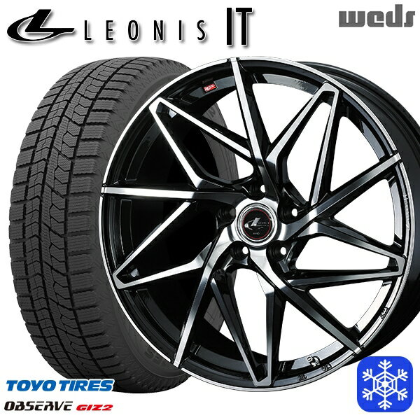 スタッドレスタイヤホイール4本セット 205/55R16 アクセラ リーフ 2023〜2024年製 トーヨー オブザーブ ギズ2 Weds ウェッズ レオニス IT PBMC 16インチ 6.5J 5H114.3