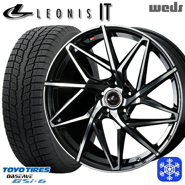 スタッドレスタイヤホイール4本セット 225/55R18 デリカD5 エクストレイル 2022〜2023年製 トーヨー オブザーブ GSi-6 Weds ウェッズ レオニス IT PBMC 18インチ 7.0J 5H114.3