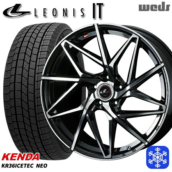 スタッドレスタイヤホイール4本セット 215/55R17 カムリ ヴェゼル 2024〜2025年製 ケンダ アイステックネオ KR36 Weds ウェッズ レオニス IT PBMC 17インチ 7.0J 5H114.3