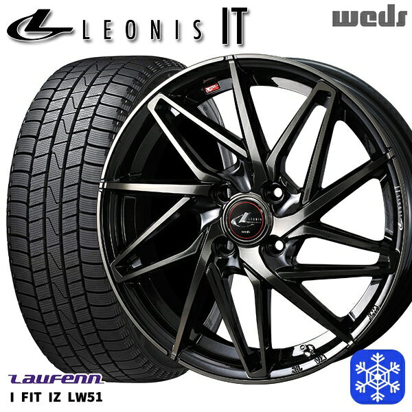 スタッドレスタイヤホイール4本セット 185/55R15 ノート マーチ デミオ 2022年製 ラウフェン LW51 Weds ウェッズ レオニス IT PBMC/TI 15インチ 5.5J 4H100