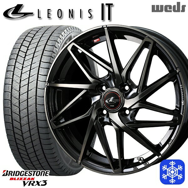 スタッドレスタイヤホイール4本セット 165/55R14 モコ ルークス 2023〜2024年製 ブリヂストン ブリザック VRX3 Weds ウェッズ レオニス IT PBMC/TI 14インチ 4.5J 4H100