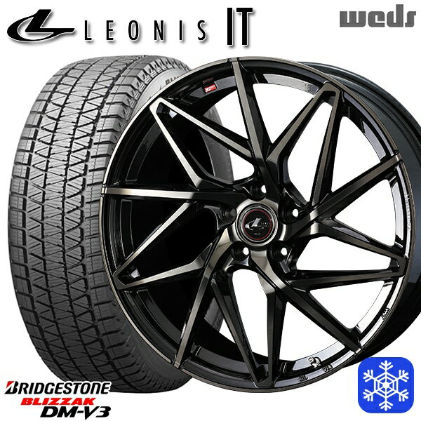 スタッドレスタイヤホイール4本セット 235/55R19 レクサスRX 2023〜2024年製 ブリヂストン ブリザック DMV3 Weds ウェッズ レオニス IT PBMC/TI 19インチ 8.0J 5H114.3