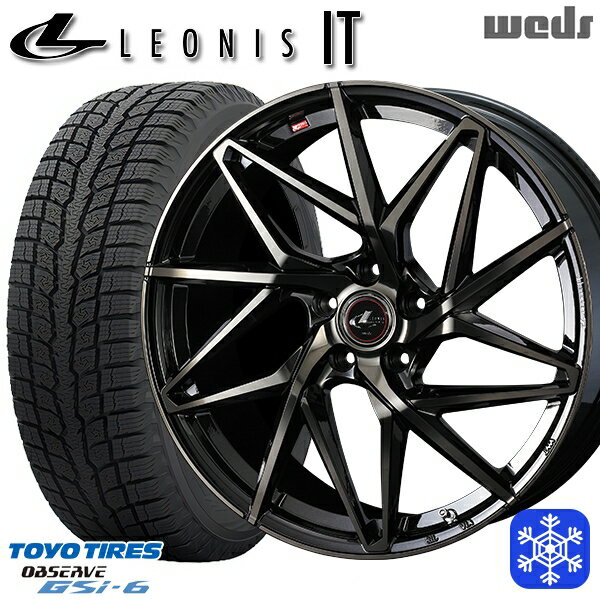 スタッドレスタイヤホイール4本セット 225/55R18 デリカD5 エクストレイル 2022〜2023年製 トーヨー オブザーブ GSi-6 Weds ウェッズ レオニス IT PBMC/TI 18インチ 7.0J 5H114.3