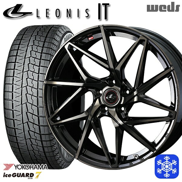 スタッドレスタイヤホイール4本セット 215/60R16 ヤリスクロス ヴェゼル 2021〜2022年製 ヨコハマ アイスガード IG70 Weds ウェッズ レオニス IT PBMC/TI 16インチ 6.5J 5H114.3